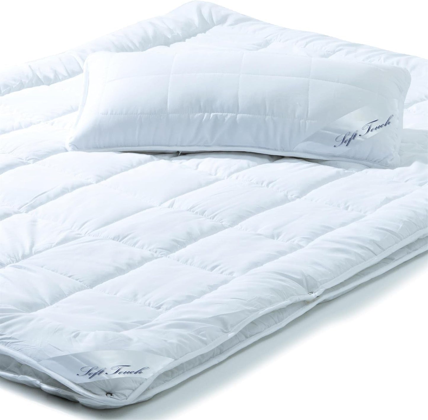 Aqua-Textil Soft Touch Set voor kinderen Dekbed 100 X 135 Cm 250G en 350G met kussen 40 X 60 Cm 150G Dekbed 4 seizoenen Klimaatbeheersing Oeko-Tex Dekbedden en dekbedden Naty Shop 135X200 Cm + 1X 40X80 Cm Set 4 seizoenen