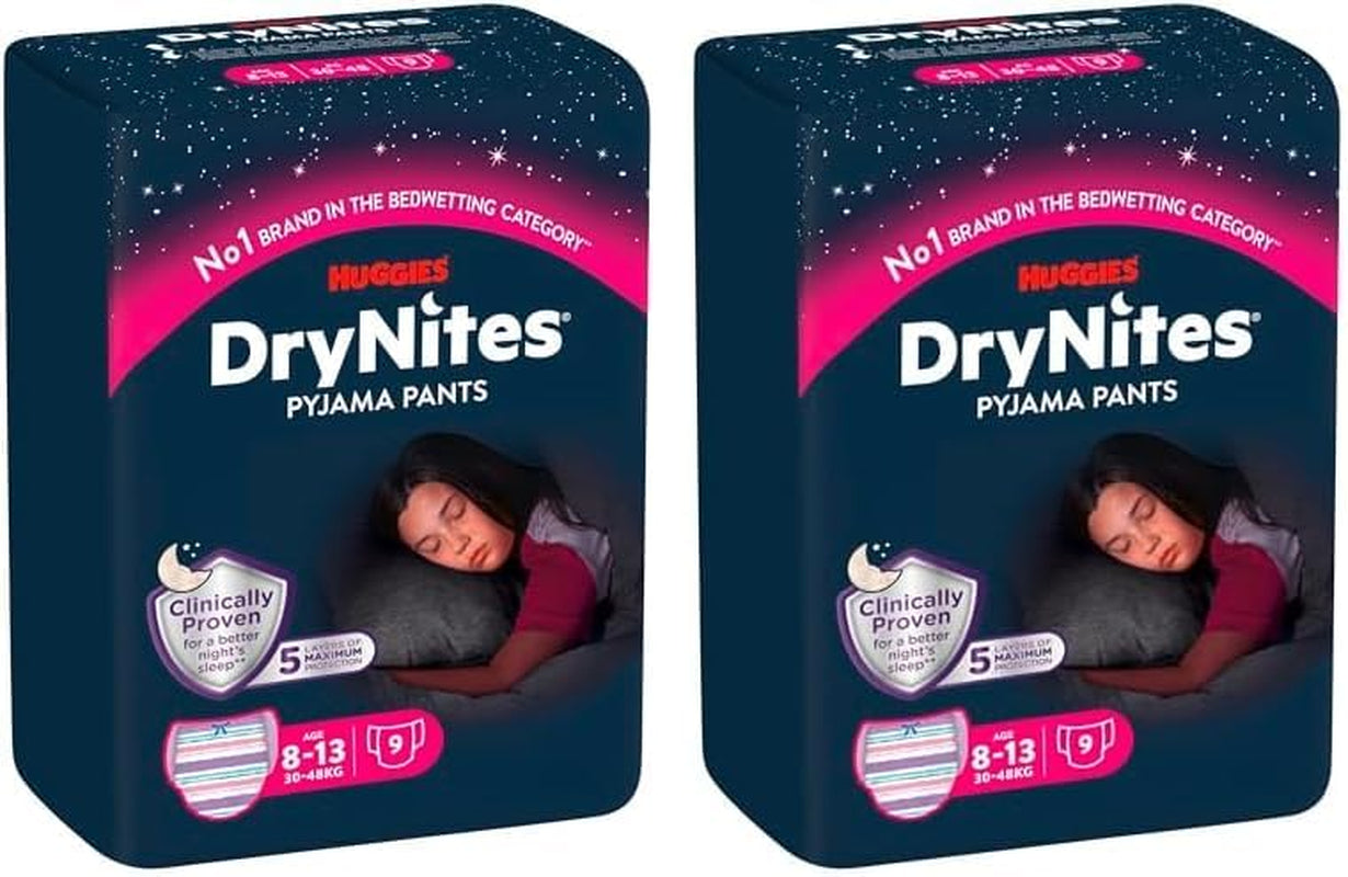 Huggies DryNites Nachtelijke bedplasluiers voor jongens van 13 tot ongeveer 8-13 jaar (30-48kg) 33-delig (3x11) Jumbo Maandpakket XL Luierslipjes Vazba Badproducten