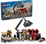 LEGO City schroothoop met auto's - speelgoed met schrootpers en kraan, 2 speelgoedauto's, 4 minifiguren van arbeiders en kantoorgebouw - verjaardagscadeaus voor jongens en meisjes vanaf 8 jaar 60472 Bouwsets Beuche in LEGO-Store Standaard titel