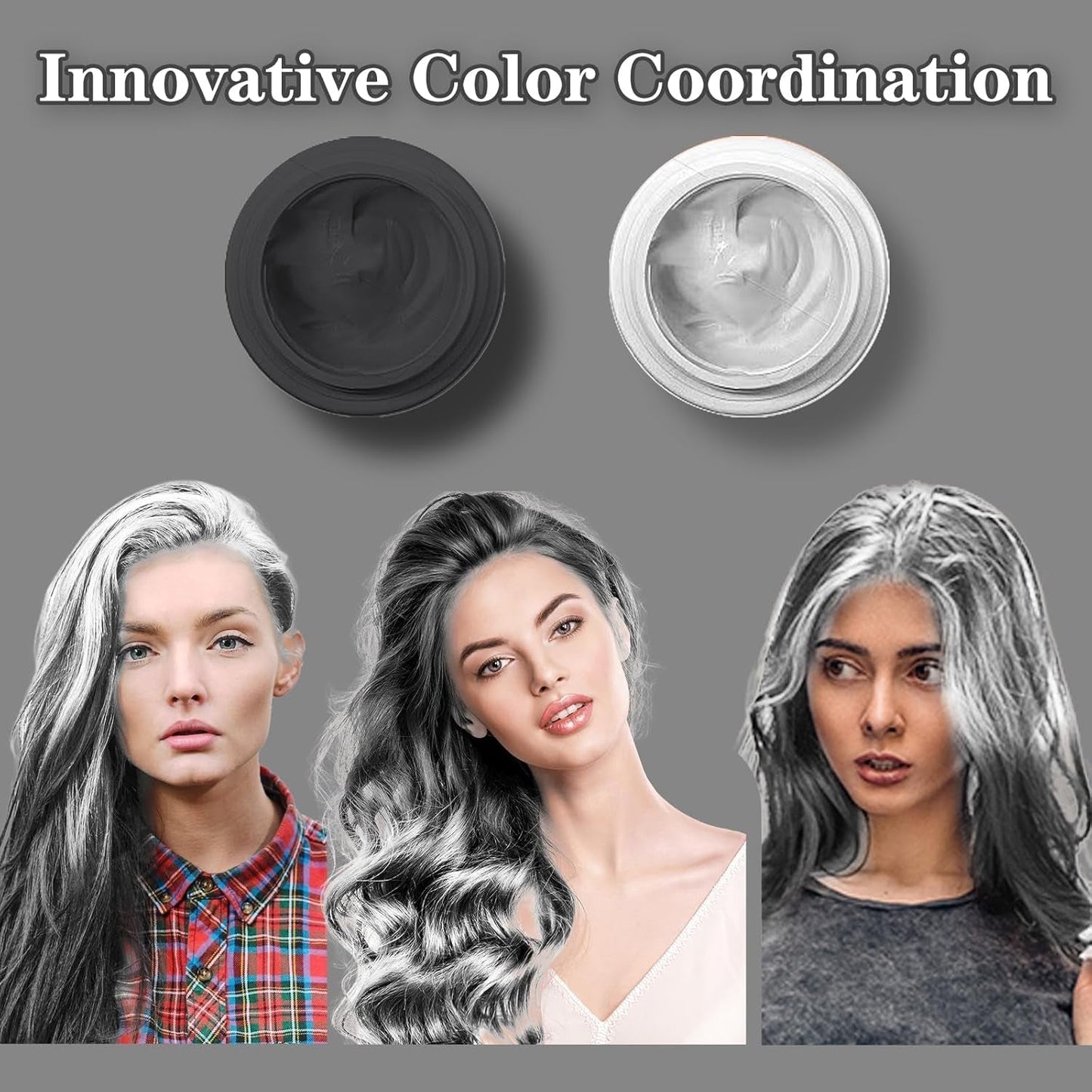 COLAYERIST Tijdelijke wasbare zwarte haarkleur Haarkleurwax voor mannen en vrouwen Haarmascara voor feest of cosplay Knoeivrije haarkleurproducten Haarverf Naty Shop