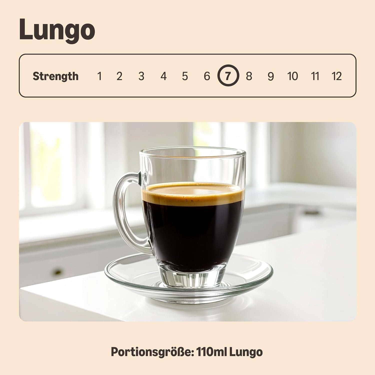 by Amazon Lungo Kaffee-Kunststoffkapseln, Nespresso-compatibel, 20 Stück, Packung mit 1 – Rainforest Alliance-zertifiziert