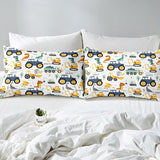 Jungen Cartoon Autobeddengoedset 135X200,Kinder Bau Fahrzeuge Tröster Abdeckung Für Kind Kleinkind Teens,Dinosaurier Bettbezug,Traktor Maschinerie Bagger Bettdecke Abdeckung,Lkw Autos Bettdecke Naty Shop
