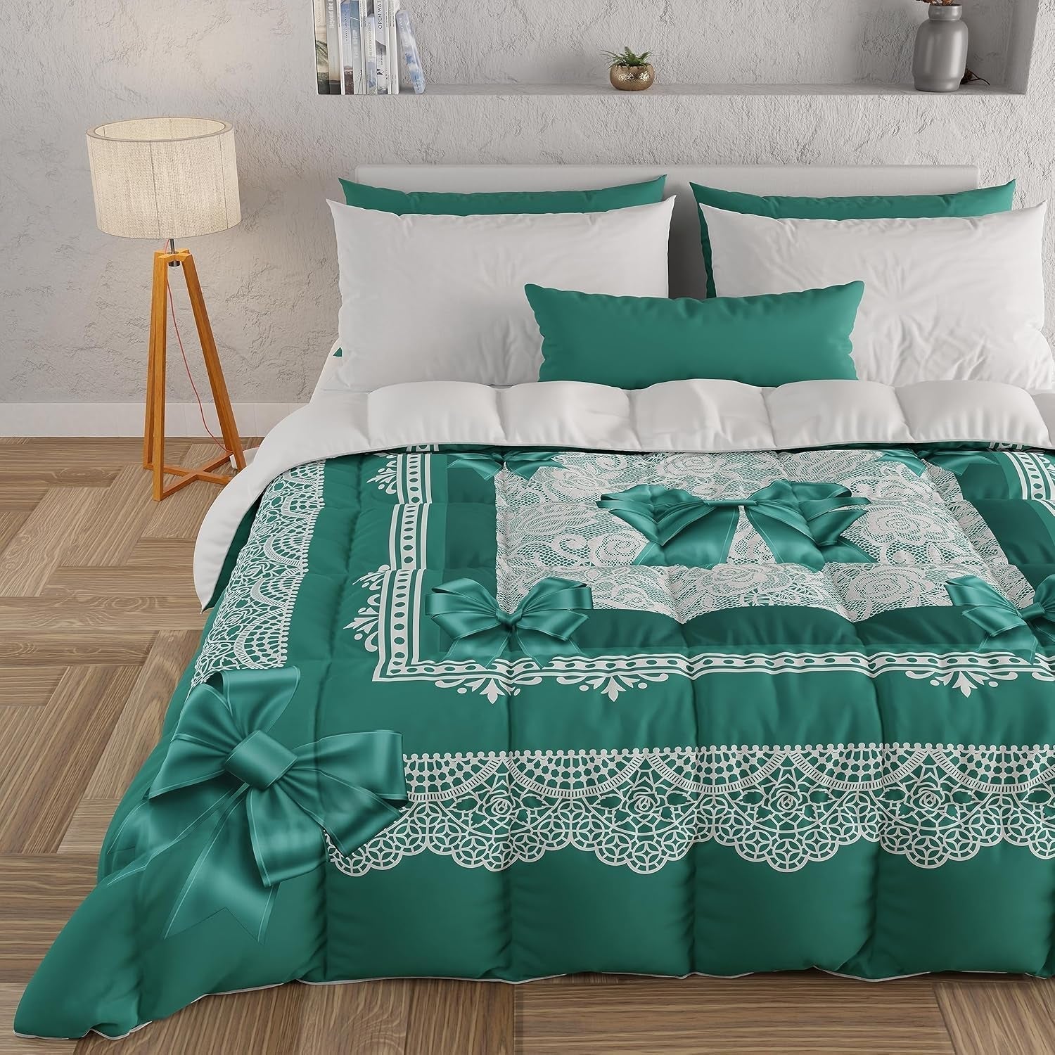 PETTI Artigiani Italiani - Winterquilt, Winterquilt, Eenvoudige quilt, Dubbelzijdig, Monocolor en digitaal printen, 100% hypoallergene microvezel, Made in Italy