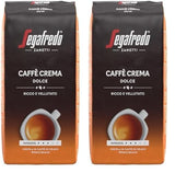 Segafredo Zanetti Caffè Crema Dolce - Hele bonen (pak van 1 kg) - Geschikt voor Caffè Crema - Licht tot medium gebrande koffiebonen met een milde en evenwichtige smaak (pak van 2)