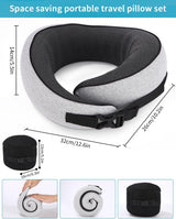 Vliegtuig nekkussen, traagschuim reiskussen, nekkussen voor volwassenen, verstelbaar wasbaar vliegtuigkussen, ergonomisch reiskussen (grijs) Cervicale orthopedische kussens Naty Shop
