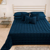 PETTI Artigiani Italiani - Eenpersoonsbedovertrek, dubbelzijdige sprei, verensprei, nachtblauw, wit, 100% Made in Italy Dekbedden en dekbedden Naty Shop Blue Una Piazza E Mezza