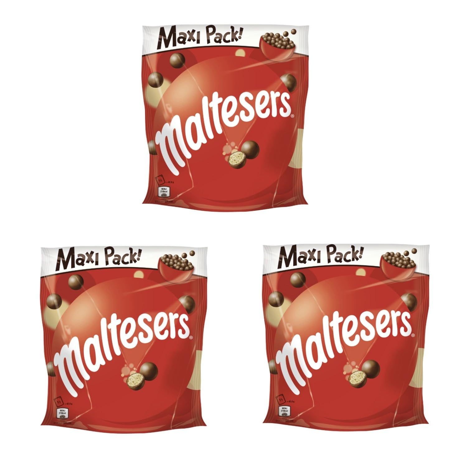 Maltesers, chocoladeballetjes met een knapperige en lichte kern, luchtig, chocoladesnack, 1 pakje (1 x 300 g)