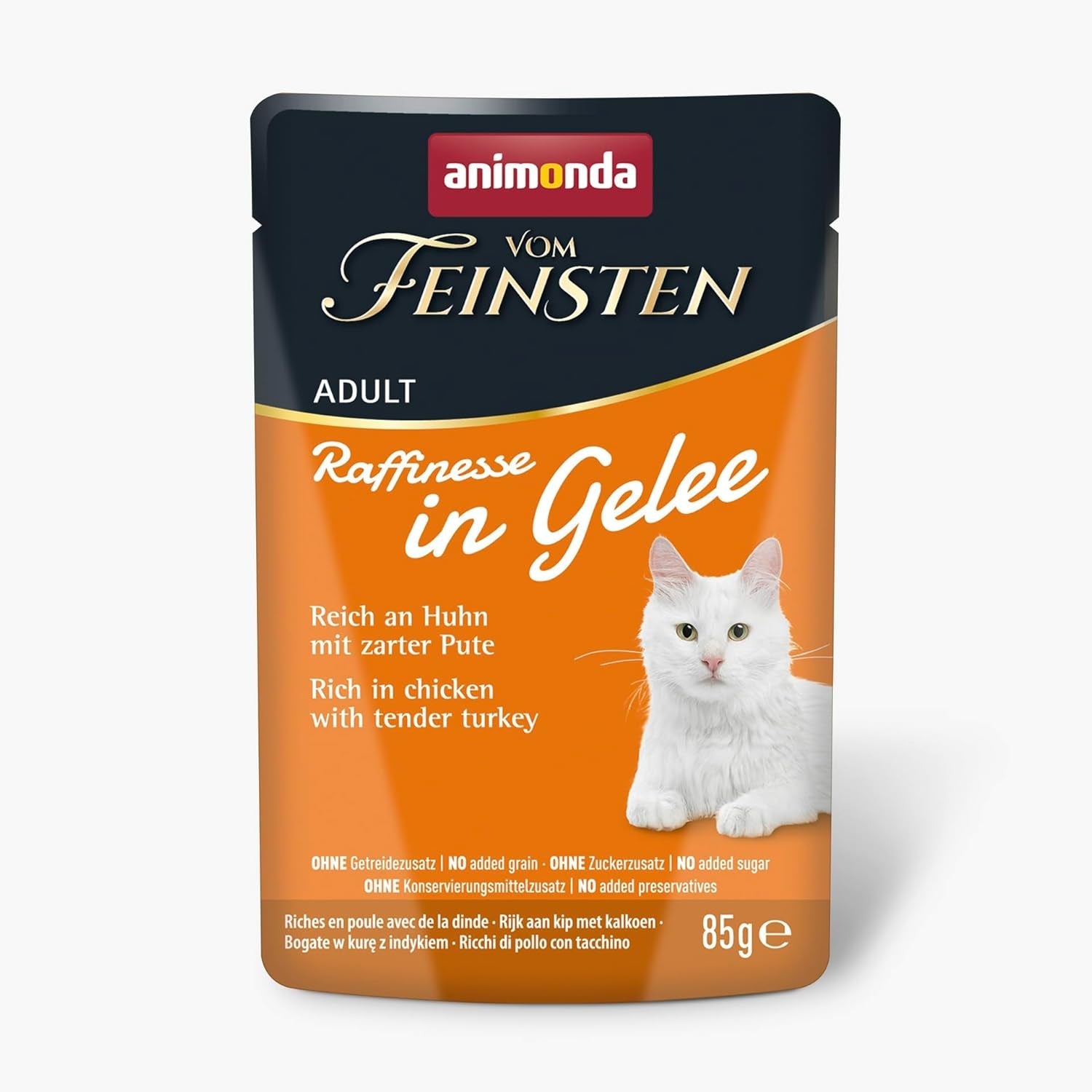 animonda Vom Feinsten Adult Raffinesse Katzenfutter in Gelee, Mixpack vom Land (12 x 85 g), Nassfutter mit Taurin en Vitamine D3, ohne Zusatz von Zucker, Soja en Getreide