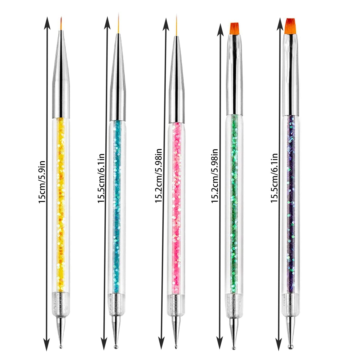Nagel Pinsel 5 Stück Nagel Art Fineliner Pinsel, Nagel Pinsel Set Pinsel voor Nagellack Nagelborstel Nagellack Pinsel Art Pen voor DIY Nail Art Design. (Verf-1)