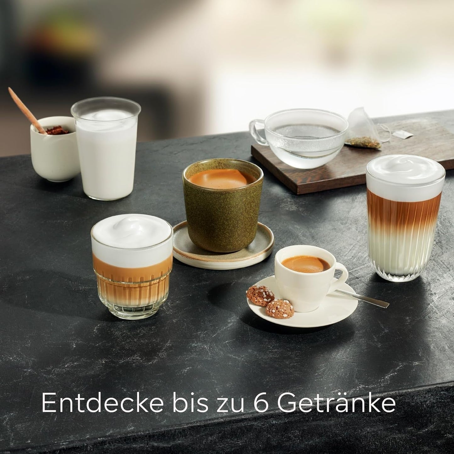 Siemens EQ500 klassieke automatische espressomachine, TFT-kleurenscherm, 5 soorten koffie en melk, dubbele kopfunctie, eenvoudige reiniging, afneembare zetunit, met melkslang, zwart, TP511E19