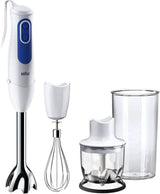 Braun Multiquick 3 MQ 3000 Smoothie+ Stabmixer – Pürierstab Mit 2 Geschwindigkeiten, Powerbell plus en Splashcontrol-Technologie, 700 Watt, Inkl. 600 Ml Mix- & Messbecher, Blau/Weiß Keuken Naty Shop Mq3025 Omelet