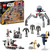 LEGO Star Wars 75372 Clone Trooper & Battle Droid Battle Pack, incl. 4 minifiguren, 5 droids en speeder-motorfiets met schieter - Bouwspeelgoed voor jongens en meisjes vanaf 7 jaar Bouwsets Besuche the LEGO-Store Battle pack