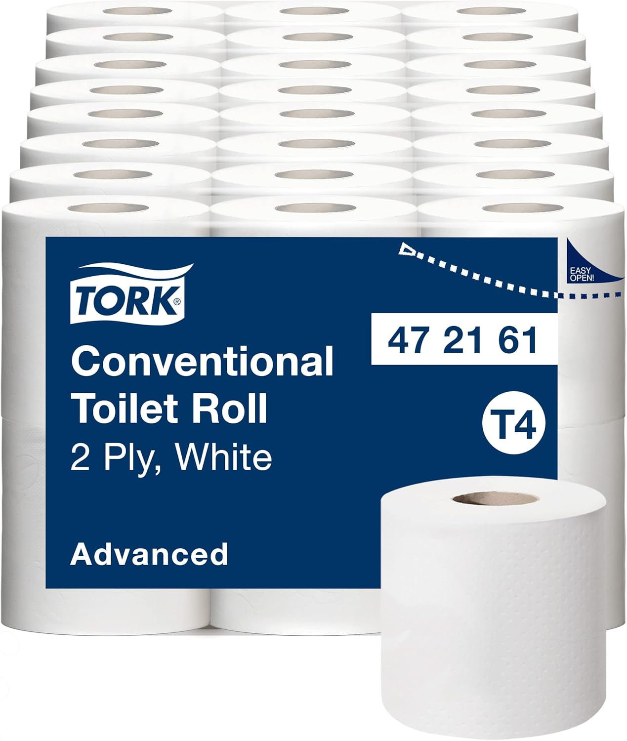 Toiletpapier Tork Kleine rol Wit T4, Advanced, 2-laags, 48 ​​× 200 vel, 472161
