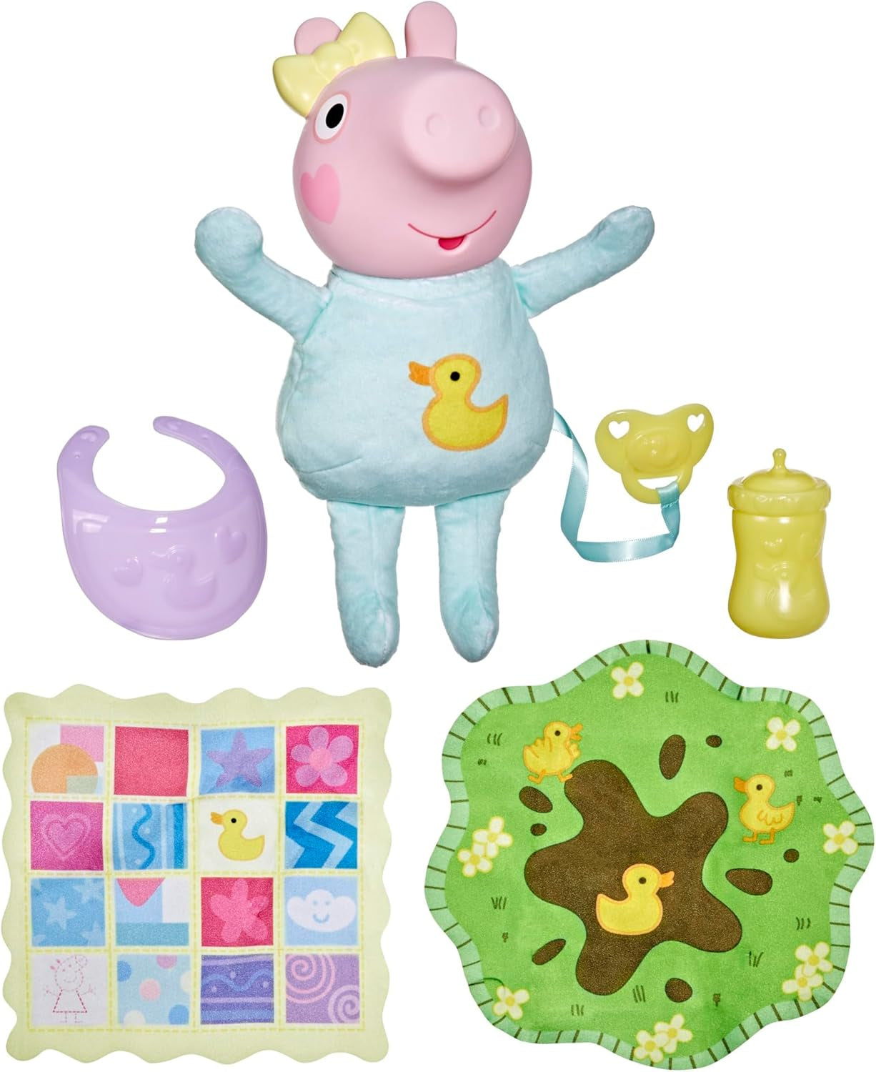 Peppa Pig 28 cm Evie interactieve pop met 20 geluiden en vele functies, speelgoedset voor kinderen vanaf 3 jaar