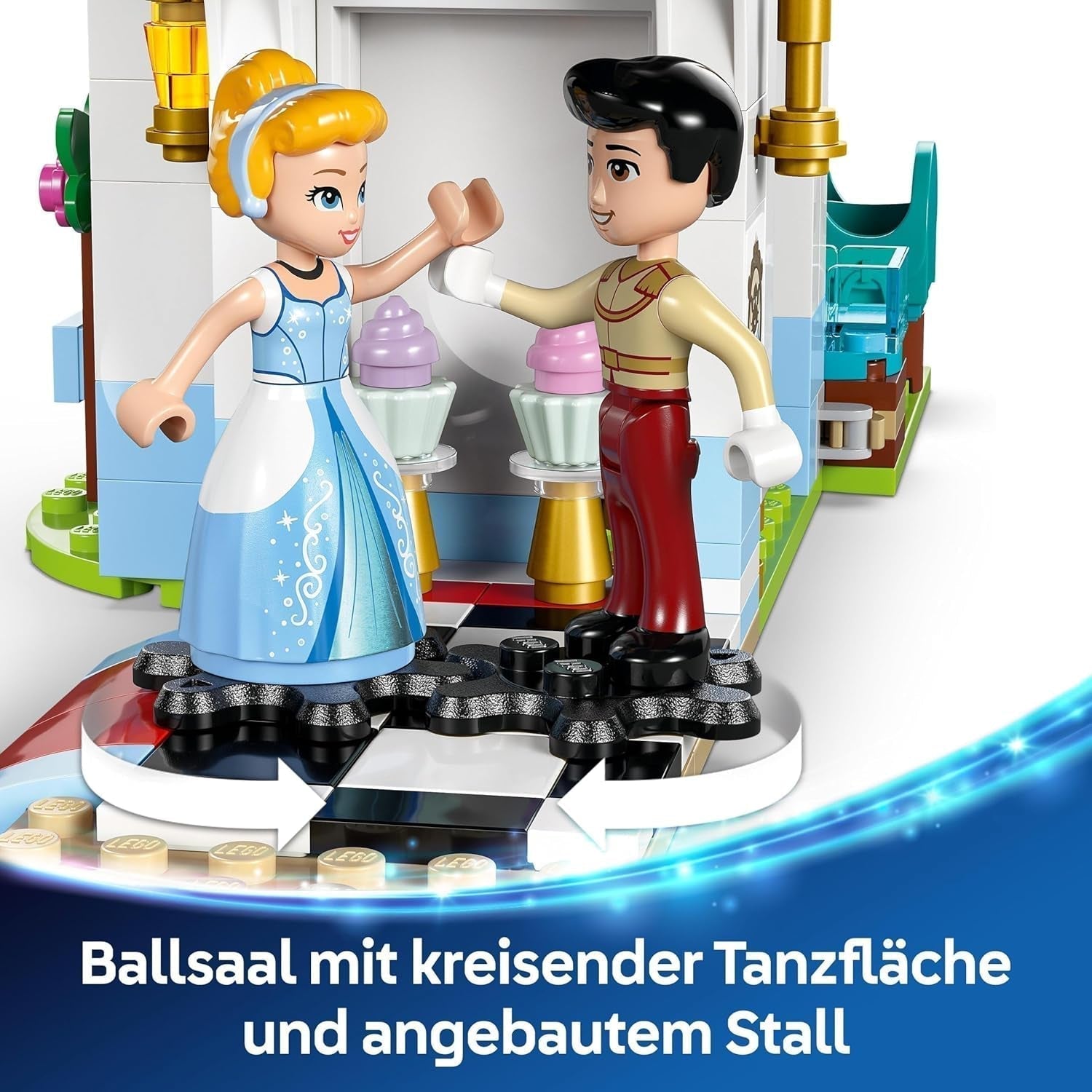 LEGO Disney Princess kasteel Assepoester en paardenkoets, set voor meisjes vanaf 6 jaar, fantastisch speelgoed met prinses Assepoester en charmante prins mini-poppen, cadeau-idee voor Disney-fans 43275 Bouwsets Beuche in LEGO-Store