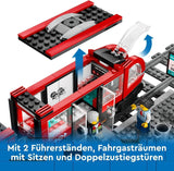 LEGO City tram met station, cadeau-idee voor voertuigspeelgoedfans vanaf 7 jaar, met 6 minifiguren en een geleidehond voor rollenspellen, bouwspeelgoed 60423 Bouwsets Besuche den LEGO-Store
