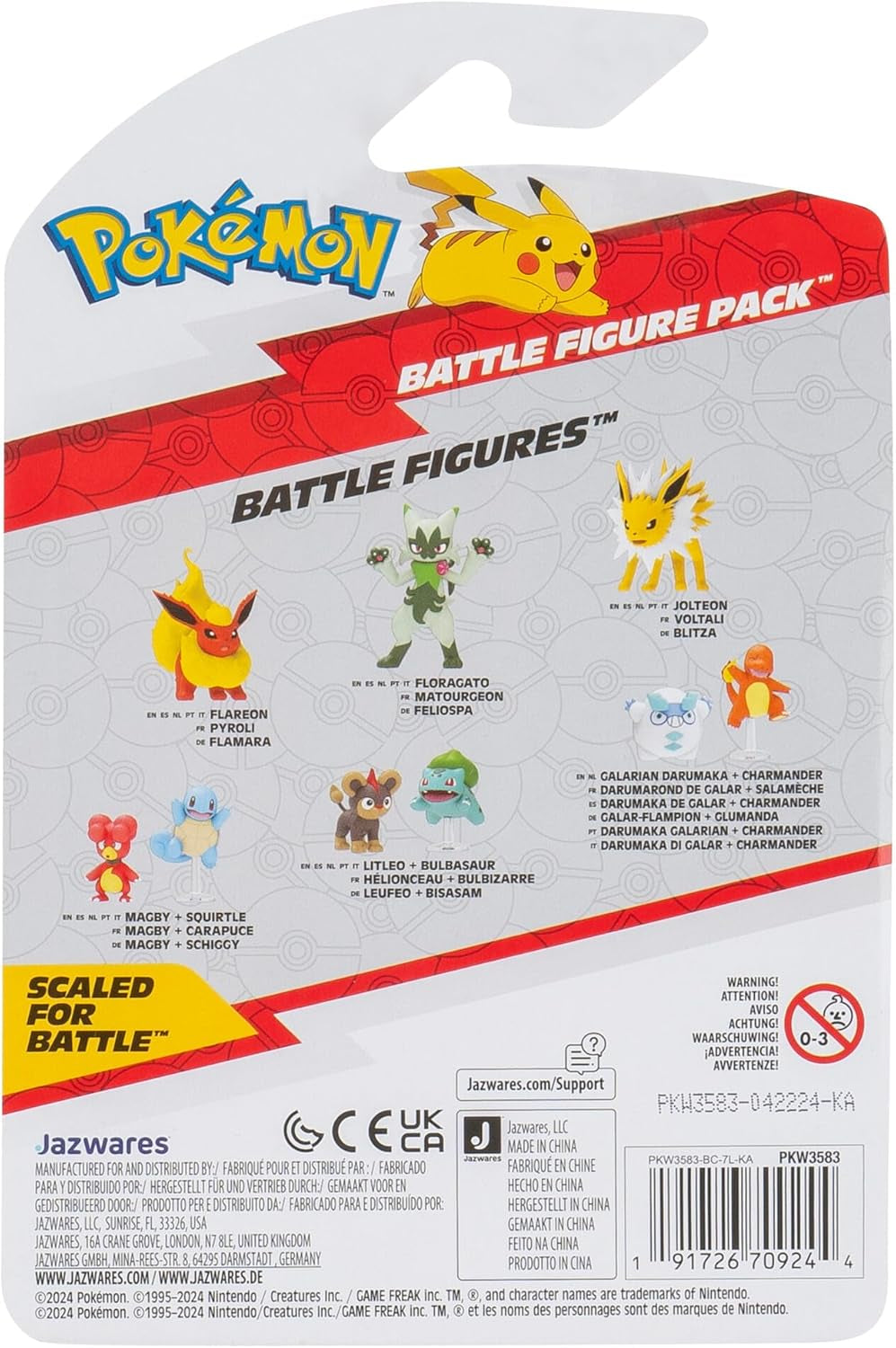 Pokémon PKW3583 - Battle Figure Pack - Leufeo & Bisasam, Officiële gedetailleerde figuren, elk 5 cm Actiefiguren Naty Shop