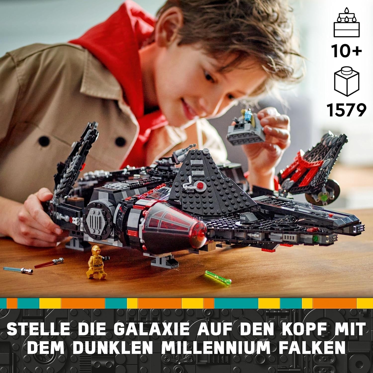 LEGO Star Wars Dark Millennium Falcon, ruimteschipset, bouwspeelgoed voor kinderen, verjaardagscadeau voor jongens, meisjes en fans, avonturenspeelgoed 75389 Bouwsets Besuche in LEGO-Store