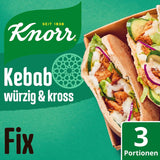 Knorr Fix Kebab voor een würzig en krosses Hähnchen Gericht ohne geschmacksverstärkende Zusatzstoffe 3 Portionen