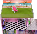 Olivia's Little World Big Dreamland Sunset Eigentijds interactief houten poppenhuis voor kinderen 3 verdiepingen met 16 poppenmeubelaccessoires Multi TD-13616A Poppenhuizen Naty Shop