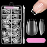 Volledige dekking korte nagels 120 stuks 12 maten Korte nageltips voor gelnagels Lijm op kunstnagels Lijm op nagelvijlset Nagelpolijstmachine Nagelriemschuiver