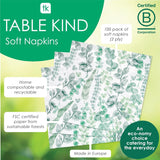 Pratende tafels Tafelsoort Wegwerpservetten Zachte papieren servetten Groene bladeren Bruiloft of dagelijks gebruik Milieuvriendelijk Composteerbaar Recyclebaar Gemaakt in de EU 2
