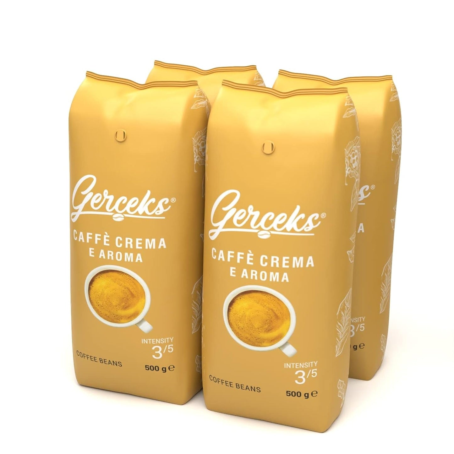 Caffe Crema E Aroma Kaffeebohnen 2kg (4x500g), Barista Kaffee schokoladig en säurearm, Espressobohnen kräftig, Bohnenkaffee met Arabica en Robusta, fijne Crema, ideaal voor Milchkaffee