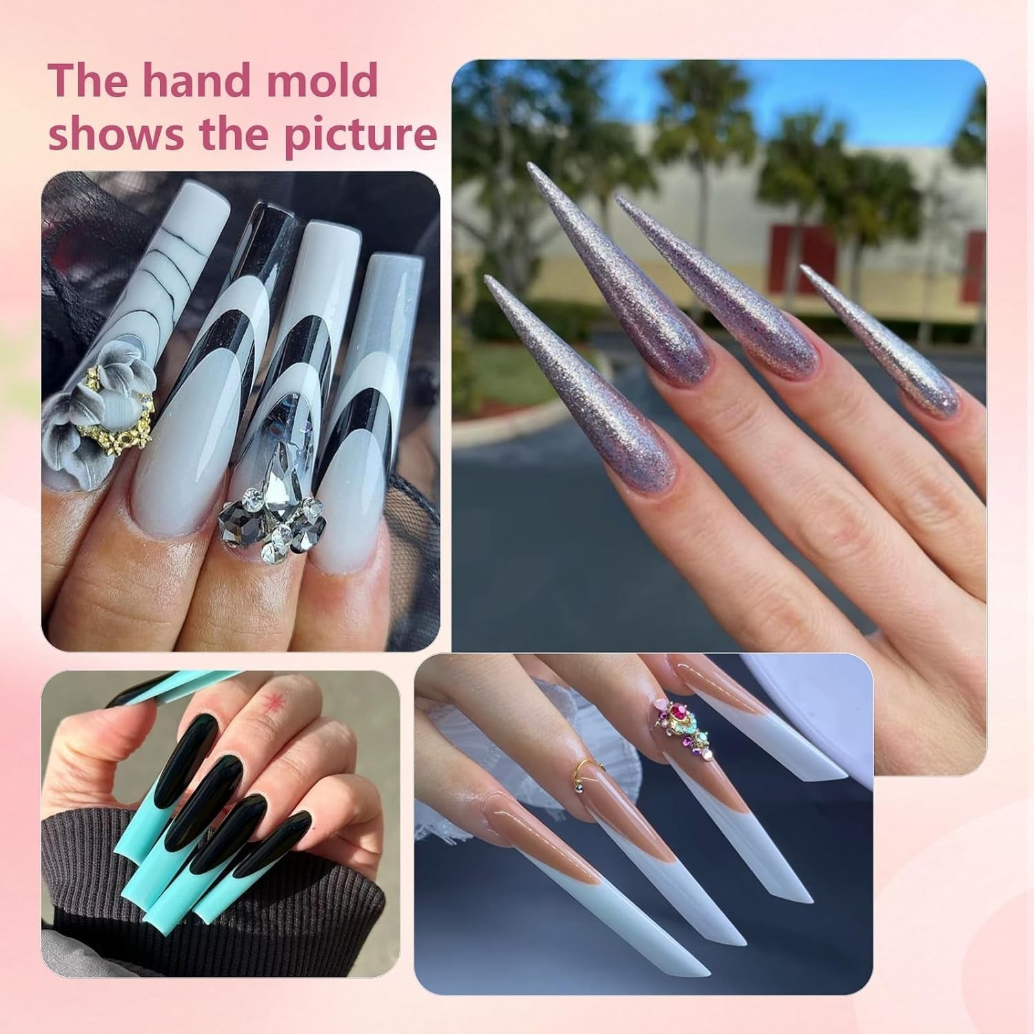 288 dubbele nagelformulierenset, dubbele vorm nagelkunstset, 12 nagelverlengingsformulieren, gelnagelformulieren, geschikt voor beginners en manicures