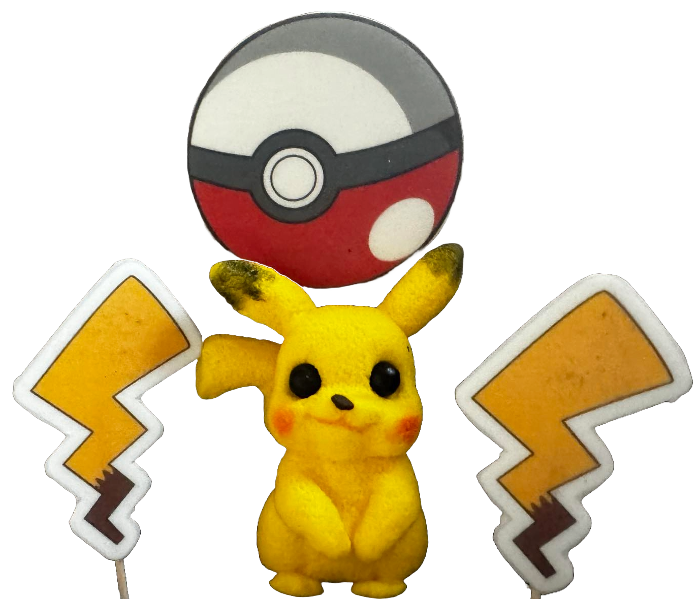 Set van 4 eetbare suikerpasta-decoraties, Pikachu Sugar Paste Decorations Naty Shop