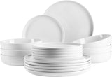 MÄSER, Navina serie, servies voor 6 personen, wit porseleinen servies, tijdloos, porselein, wit