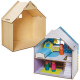Baker Ross FN199 Houten poppenhuisset - 1-pack, kinderpoppenhuisset, knutselset poppenhuizen Naty Shop standaardtitel