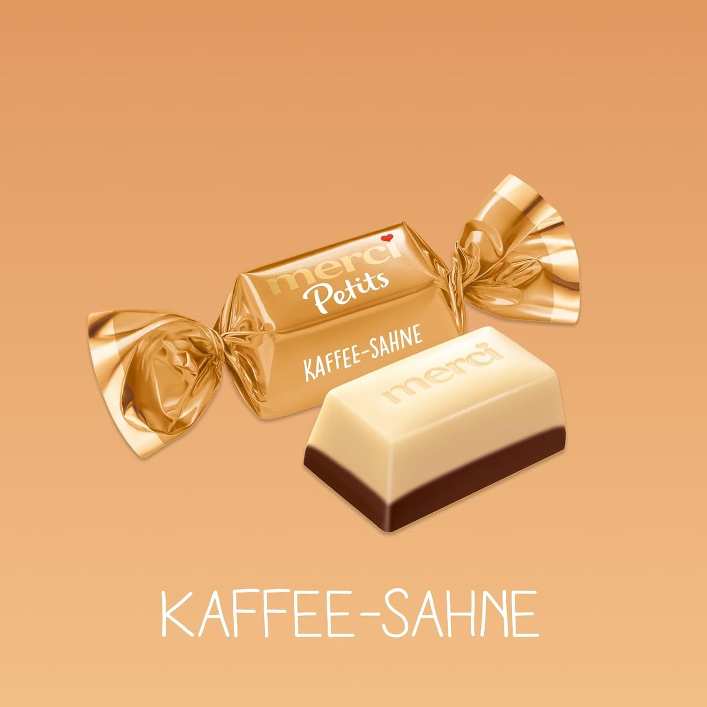 Merci Petits Koffieroom - 12 x 125g - Kleine pralines van witte chocolade op fijne chocolade met koffieroom - Individueel verpakte chocoladepralines
