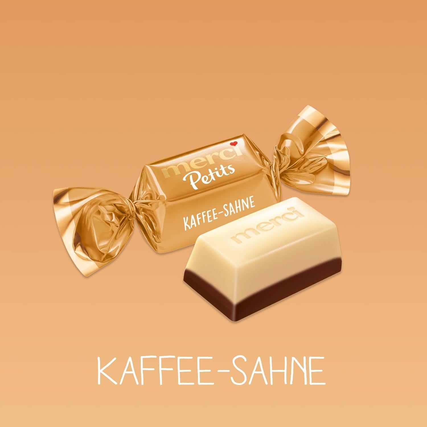 Merci Petits Koffieroom - 12 x 125g - Kleine pralines van witte chocolade op fijne chocolade met koffieroom - Individueel verpakte chocoladepralines