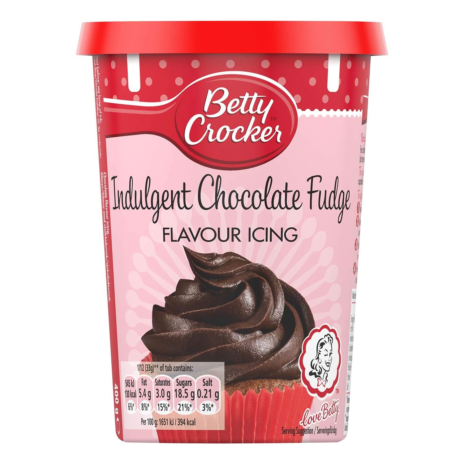 Betty Crocker, Cakeglazuur met chocolade en karamel, 400 gram Glazes en Decor Naty Shop
