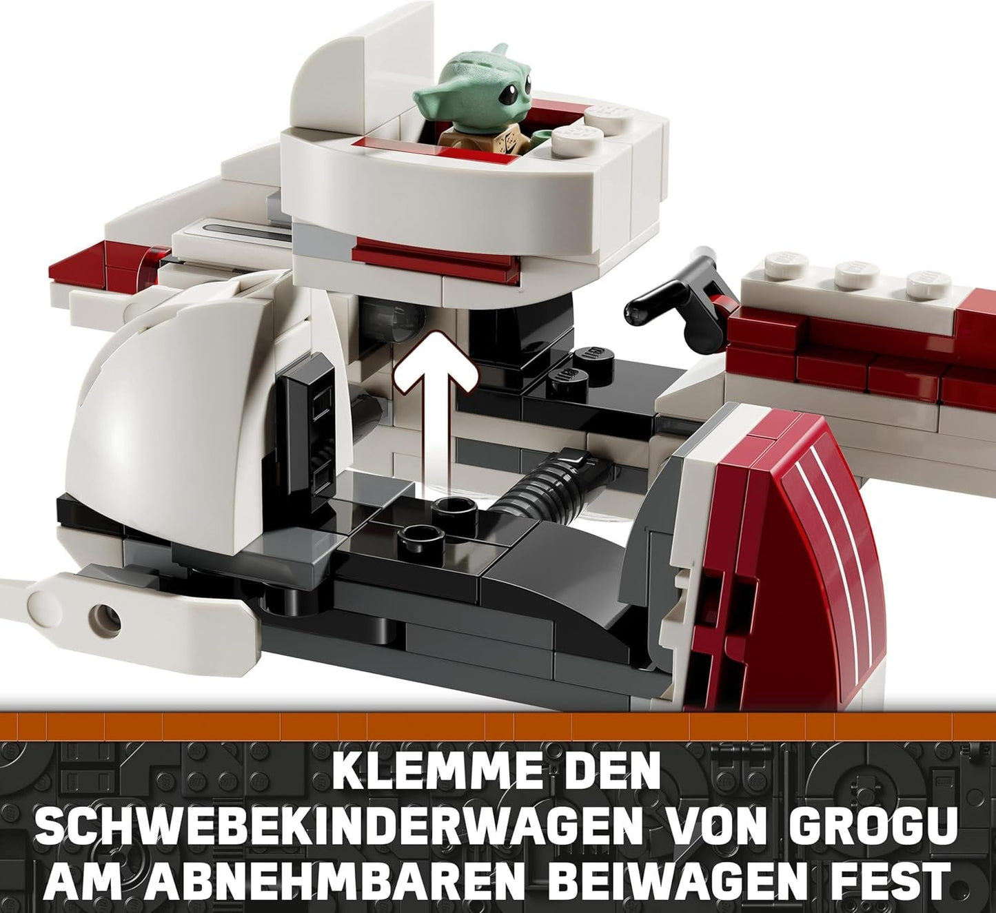 LEGO Star Wars Ontsnapping met de BARC Speeder, de Mandalorian set, speelgoedfiets met zijspan, inclusief de figuren Kelleran Beq en Grogu, cadeau voor jongens en meisjes vanaf 8 jaar 75378 Bouwsets Beuche in LEGO-Store