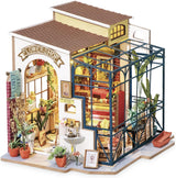Robotime DG145 Rolife Emily's Flower Shop miniatuur poppenhuis Gemaakt van hout, metaal, stof en karton, afmetingen: 22 x 15 x 17 cm, Naty Shop poppenhuizen