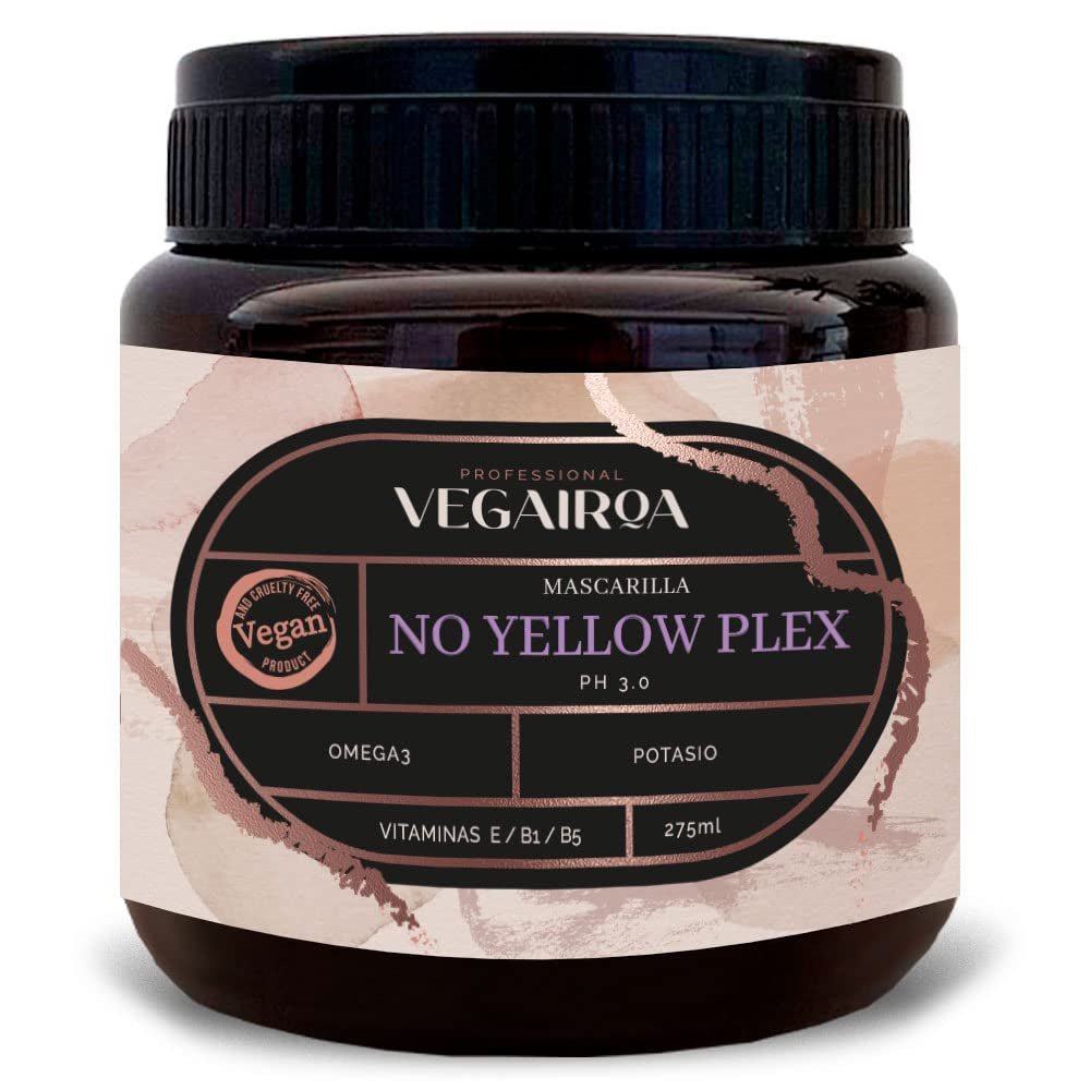 VEGAIROA - No Yellow Plex Mask - Neutraliserend masker voor gele en oranje tinten - Hydraterende verzorging - Paars pigment - Professioneel veganistisch haarproduct - 275g Naty Shop haarmasker Standaard titel