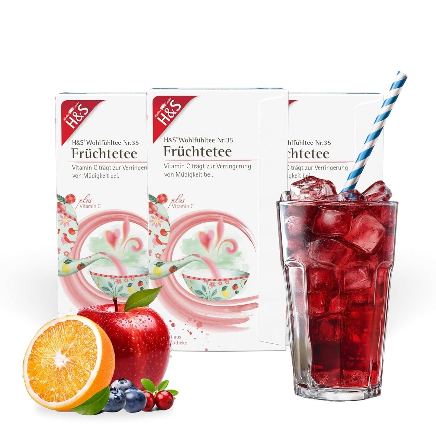 H&S Vitamine C Fruitthee: Smaakvolle en verfrissende fruittheemix, 20 x 2,7 g