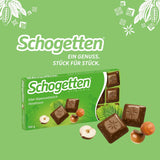 Schgetten Premium Alpenmelkchocolade met Hazelnoten, 100g chocoladereep, individueel geportioneerd. Een genot. Stuk voor stuk.