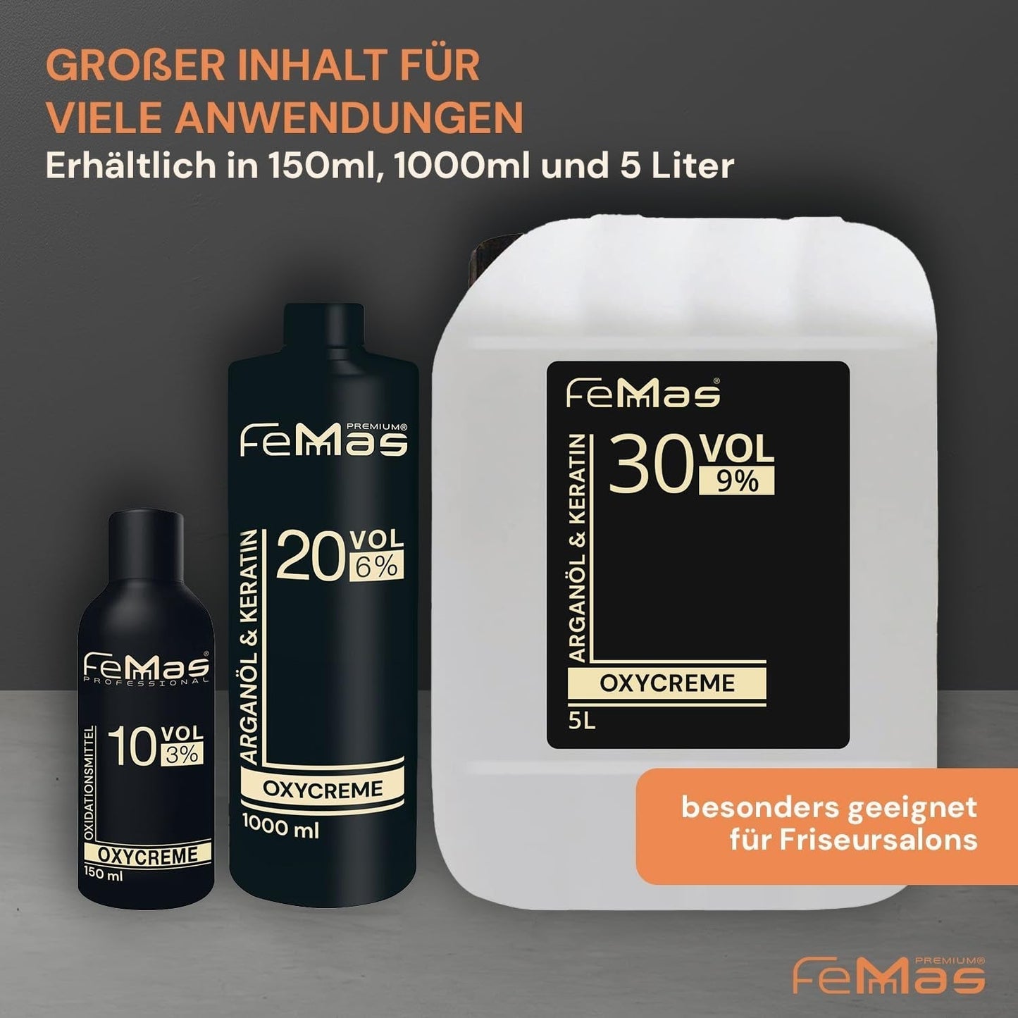 FemMas Oxycreme in 6% 1000 ml I Oxidatiemiddel voor haarkleuring en verven I Gemakkelijk aan te brengen en optimale fixatie I Ontwikkelaar voor uniforme resultaten in salonkwaliteit I Ontwikkelaar voor haarkleuring Haarverf Naty Shop
