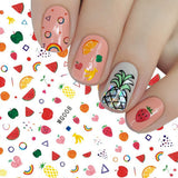 12 Blatt Nagelsticker Süß Kinder Nagelaufkleber Selbstklebend Weihnachtsblumen Blätter Tiere Pflanzen Früchte Nail Art Sticker Decoratie Nageldesign Zubehör