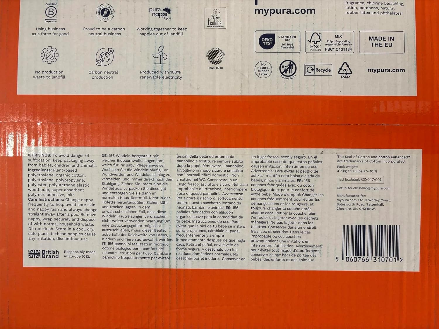 Eco-babyluiers - maat 3 (4-9 kg), 1 pak (26 luiers), ultrazachte luiers voor de gevoelige huid, biologisch katoen, tot 12 uur lekbescherming, nieuwe maattabel