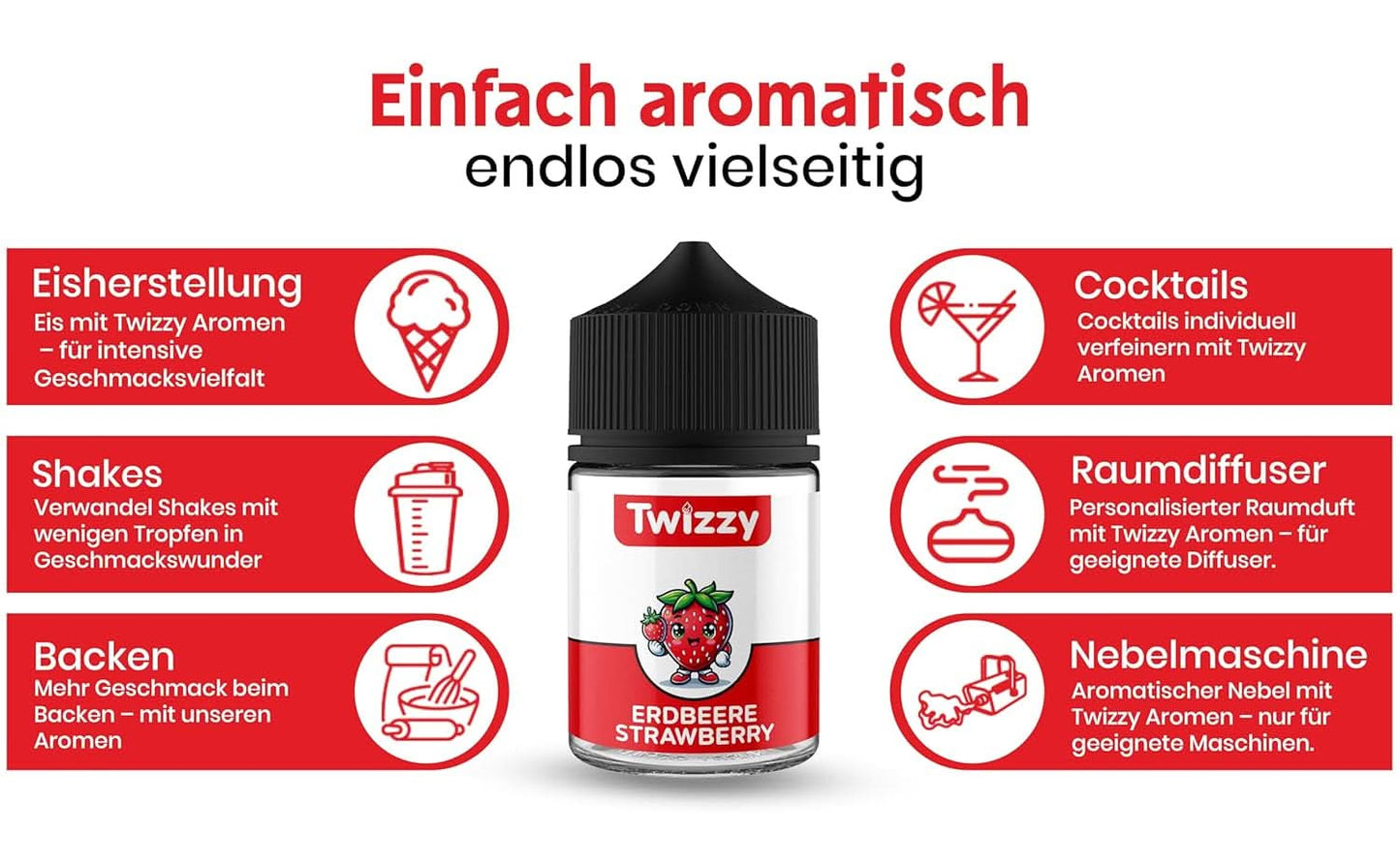 Twizzy Geconcentreerde Aardbeiensmaak, 60 ml Aroma's Naty Shop