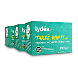 Lydea Three Mints+ biologische kruidenthee met drie soorten munt, appel en kruiden, 60 piramides, 3 stuks [3 x 20 piramides]