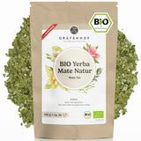 Biologische Yerba Mate-thee De originele 1 kg losse mate-thee Hoge cafeïne, ongebrand, luchtgedroogd, in het laboratorium geteste mate-bladeren, verpakt in Duitsland Premium kwaliteit Gräfenhof