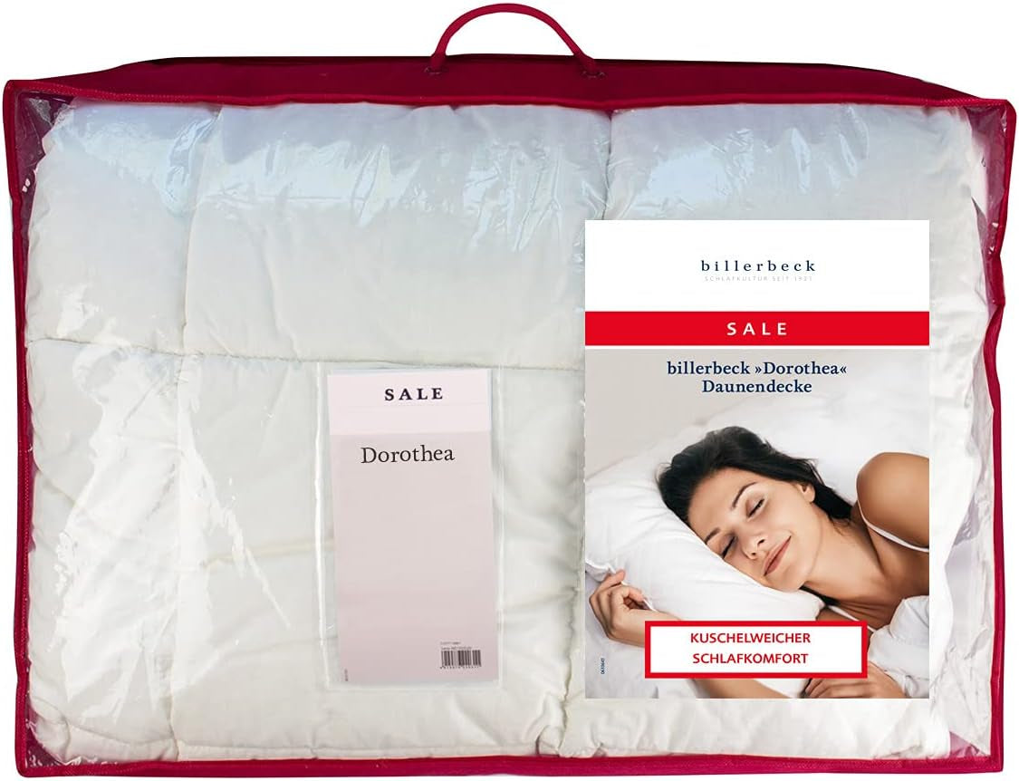Billerbeck donzen dekbed - Dorothea 90 - All season dekbed - 135 X 200 Cm Echt donzen dekbed - Medium warmteniveau, wit Naty Shop dekbedden en dekbedden