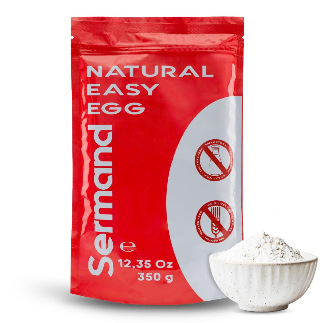 Eiweißpulver für Baiser (350 g) | Pasteurisiertes Eiklar | Getrocknetes Eiweiß | Lactosevrij Glutenvrij | In wiederverschließbarem Zip-Beutel