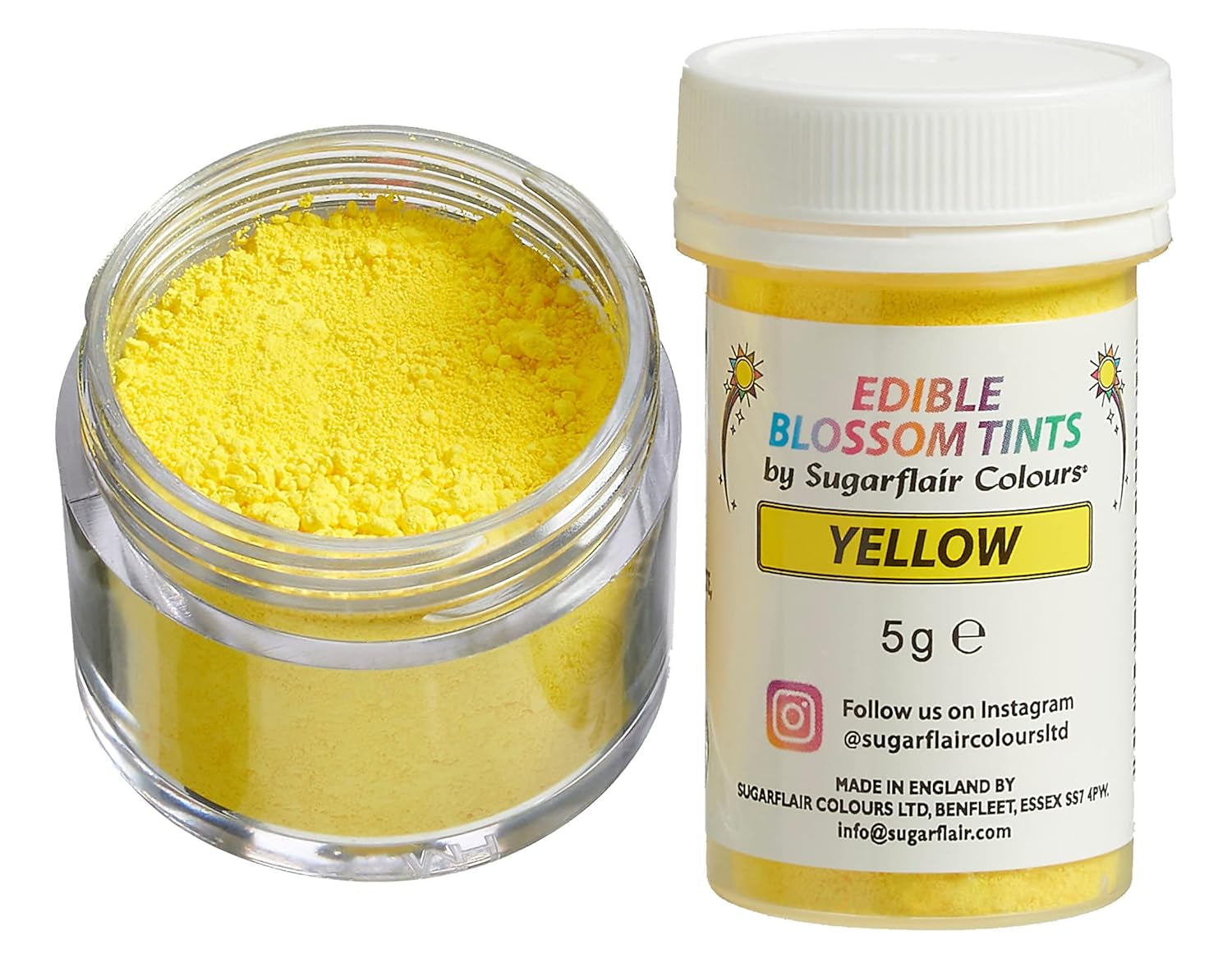 Sugarflair Blossom Tint Dust Geel kleurstofpoeder - Kleurstofpoeder voor taartdecoratie, suikerpasta, fondant, glazuur, chocolade, botercrème, macarons en meer - 5G