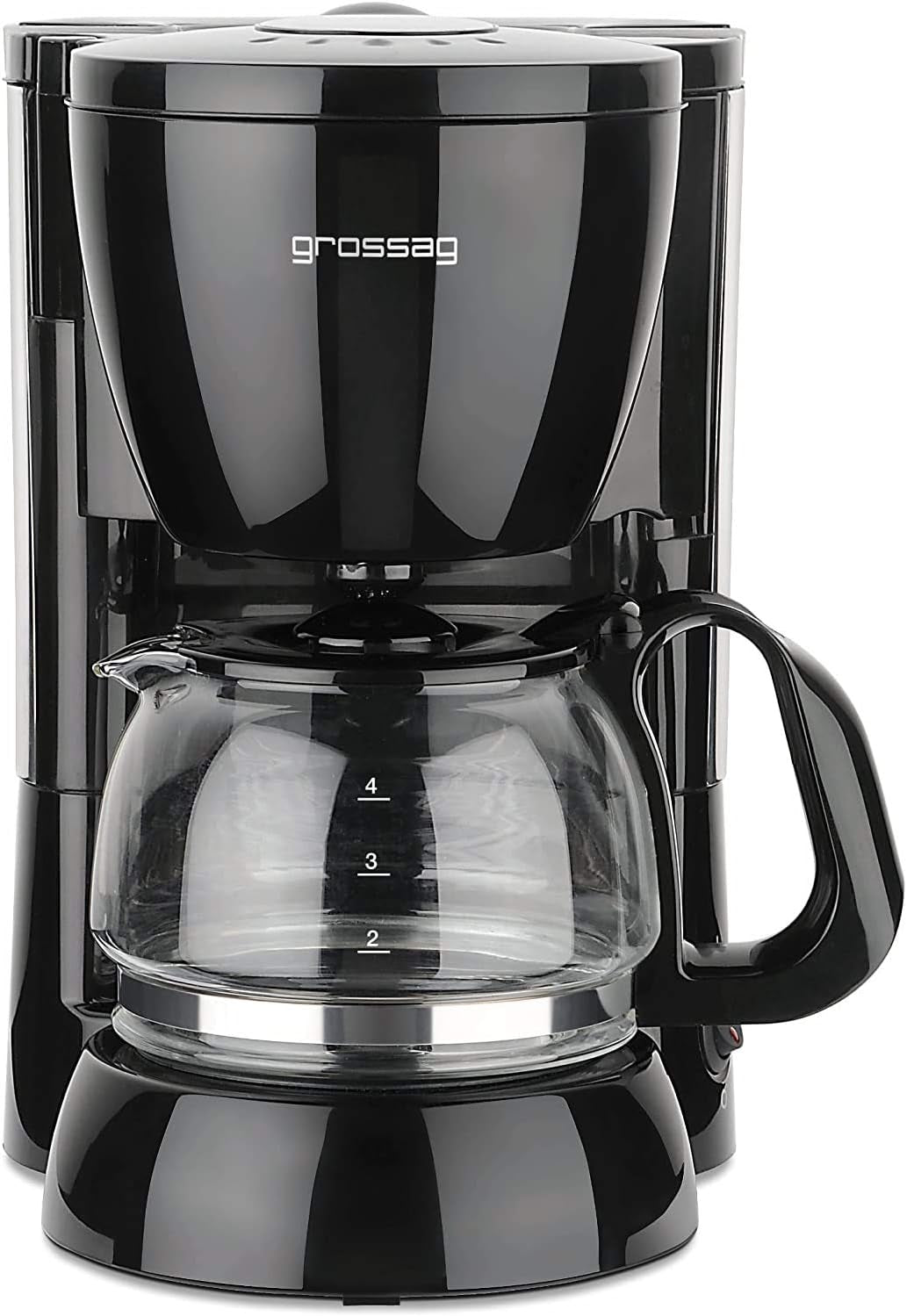 Groffilterkoffiezetapparaat met glazen karaf KA 12.17 | 0,6 liter voor 4 koppen koffie | 600 watt | Zwart - Roestvrij staal