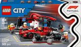 LEGO City F1 Pitstop met Team en Ferrari Speedster - Formule 1 Pitstopset met 1 coureur en 4 mechanische minifiguren - Raceautospeelgoed voor jongens en meisjes vanaf 6 jaar - 60443 Bouwsets Beuche in LEGO-Store